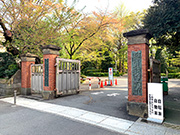 桜散る学習院の門